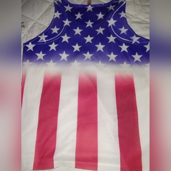 red white and blue American flag sleeveless tank size XL ***NWT*** - Picture 4 of 4